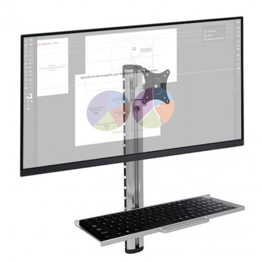 Techly Επιτοίχια Βάση Οθόνης έως 27" Ασημί (ICA-PLW-01)