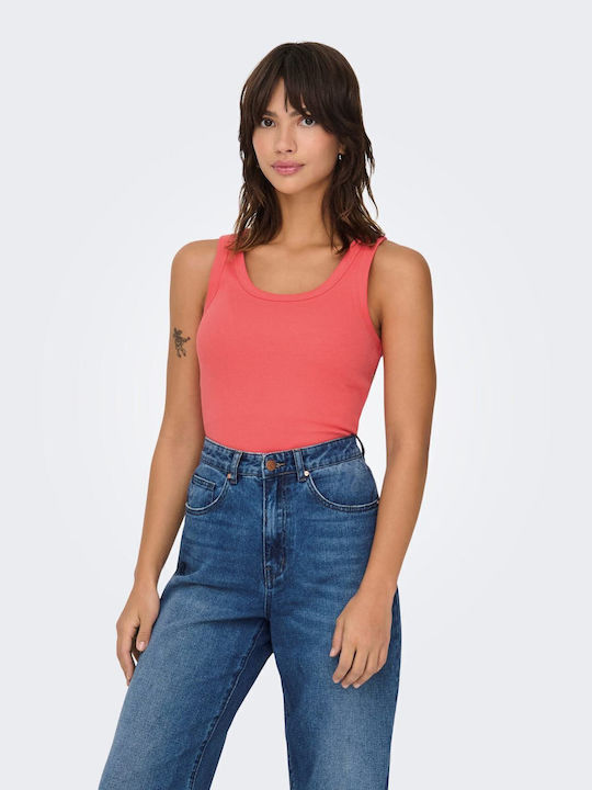 Only Γυναικείο Crop Top με Τιράντες Κοραλί