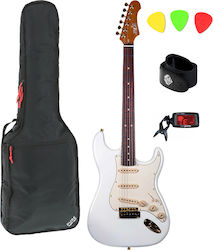 Jet Guitars JS-380 Комплект Електрическа Китара Stratocaster Бяла Jet Guitars JS-380 Комплект Електрическа Китара Stratocaster Бяла