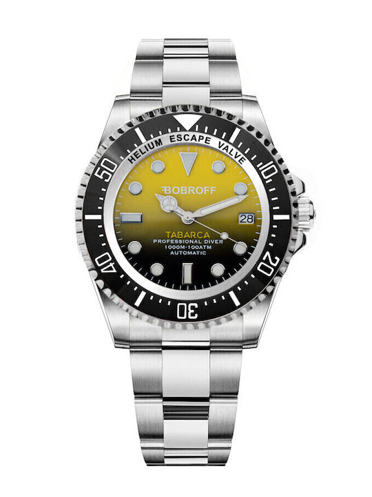 Bobroff Мъжки Часовник 44mm На Батерия Със Сребрист Ацетилен Механизъм