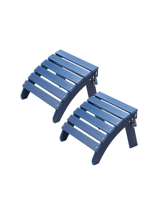 Vevor Adirondack Ottoman 2 Set 18,7l X 18,9w X 13,8h Inch Hdpe Footrest Blue