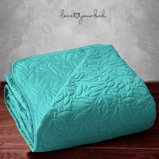 Go Smart Home Coverlet Queen Size Aqua 220x240cm