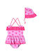 Energiers Dotted Print Kinder Badeanzug Einteilig mit Hut Multicolour
