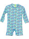 Tortue Kinder Badeanzug Langarm-Einteiler Sky Blue
