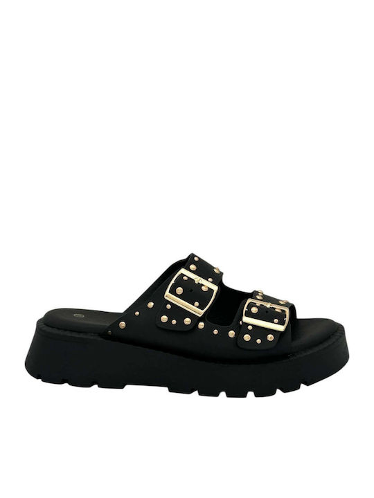Γυναικεία Σανδάλια Flatforms Μαύρα