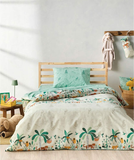 Kentia Selva Set Kids Duvet Cover Single with Pillowcase Cotton Beige 165x245cm