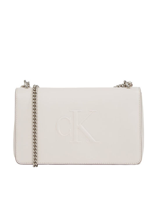 Calvin Klein Sculpted Women's Bag Shoulder Ecru