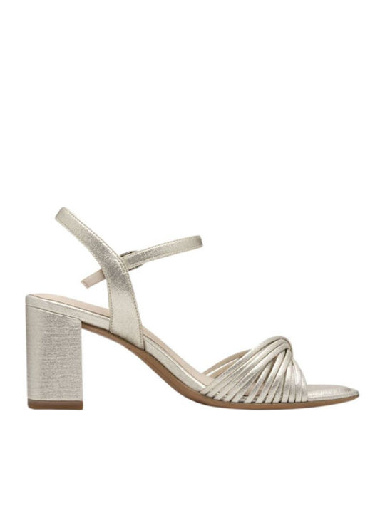 Leder Sandalen Gold