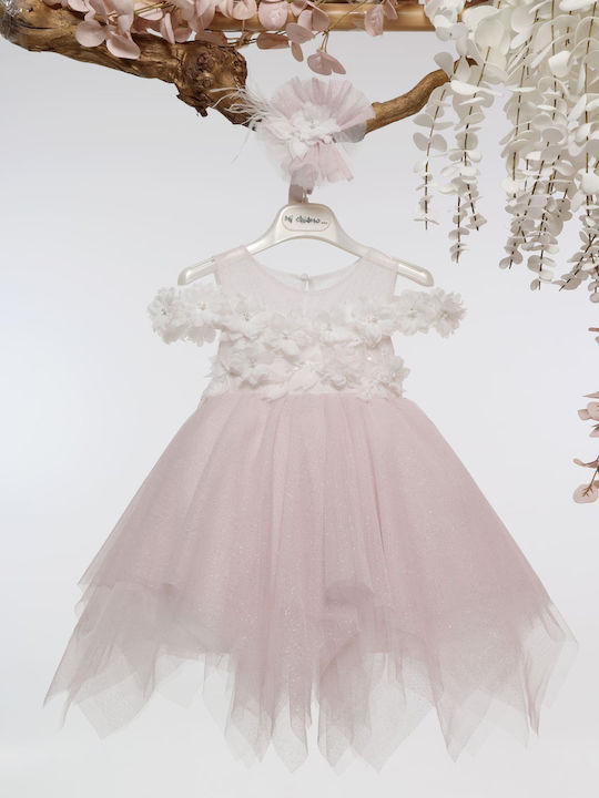 Mi Chiamo Pink Baptism Dress Made of Tulle K470...