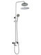 Μπαταρία Στήλη Nτουζιέρας Complete Mod Slim Inox Ø20 3 Ροών Inteflex Xρώμιο 087197