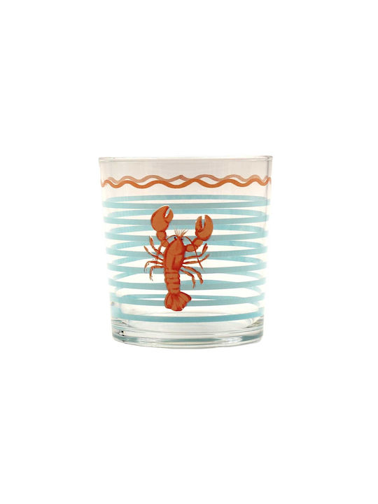 Marva Set of Glasses Water made of Glass in Blue Color 380ml 6pcs