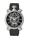 Gaga Milano Men's Watch 48mm Battery with Black Leather Strap