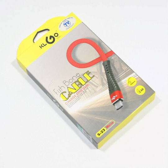Leewello Regular USB 2.0 to micro USB Cable Κόκκινο 1.2m 1τμχ