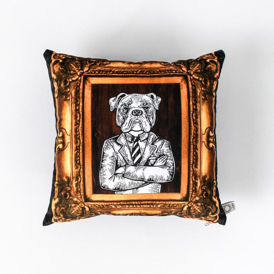 Linea Interiors Sofa Cushion Velvet Dog Suit 45x45cm DKM-T45-067