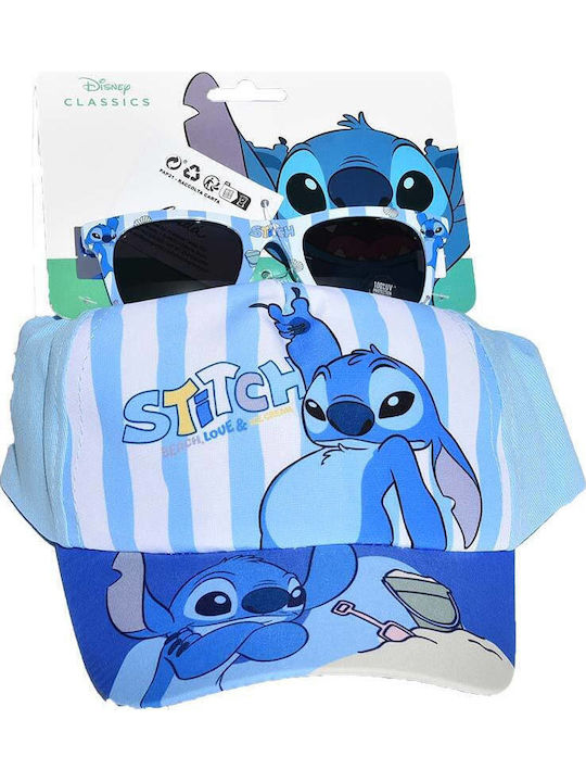 Disney Παιδικό Καπέλο Jockey Υφασμάτινο Stitch Γαλάζιο