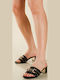Mules mit Chunky Absatz in Schwarz Farbe