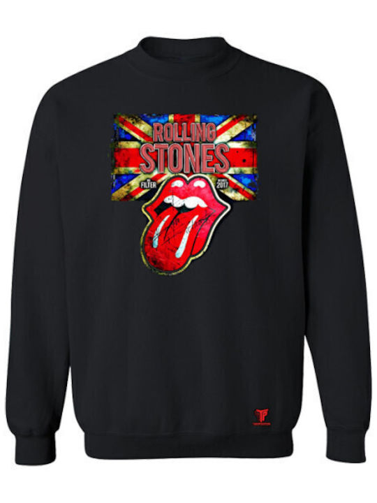 Κεντημένη Στάμπα Rolling Stones Φούτερ Μπλούζα Unisex Takeposition Μαύρο 214-332-7530