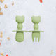 AppeKids Set Baby Besteck mit Temperaturanzeige aus Silikon für 6+ Monate Beige 2Stück