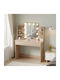 Floor-Standing Makeup Dressing Table Wooden Sonoma with Mirror 101.8x40x139.5cm