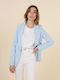 Attentif Women's Waisted Blazer Light Blue