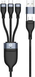 Conceptronic USB to Lightning / Type-C / micro USB Cable 1.5m ETTA06B15