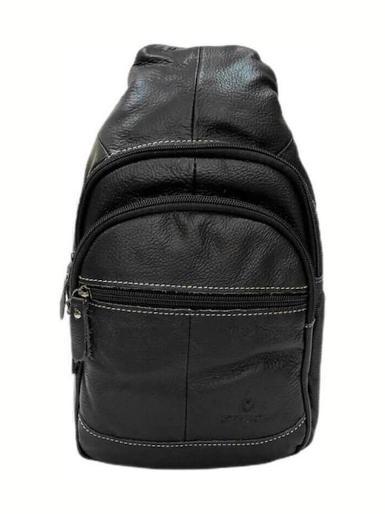 Women Weakness Leather Men's Bag Sling Black