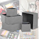 Fabric Storage Case for Underwear / Socks / Clothes in Gray Color 6pcs