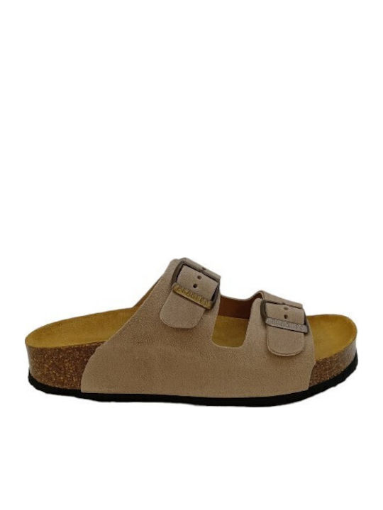 Plakton Women's Flat Sandals in Beige Color