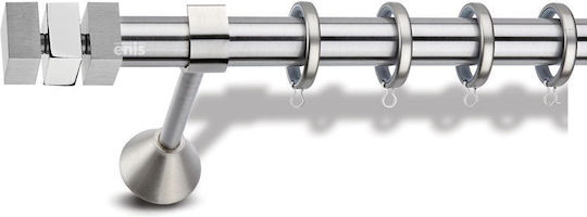 Enis by Domus Metallisch Vorhangstange Kleopatra Doppel mit Schiene Φ25mm 160cm Nickel Matte - Chrome