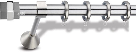 Enis by Domus Metallic Curtain Pole Montana Double with Rail Φ25mm 240cm Nickel Matte - Chrome