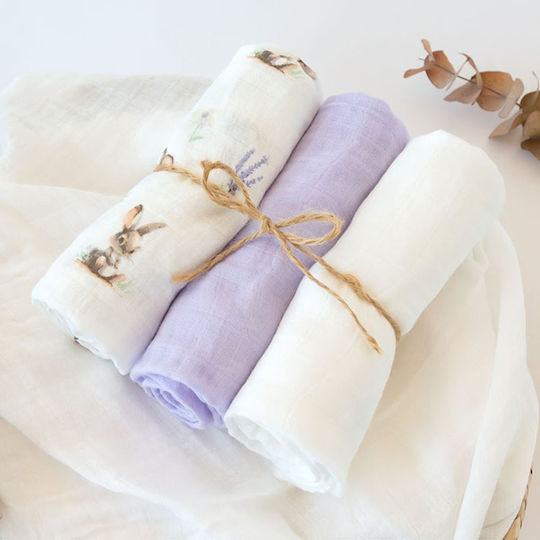 Kiokids Burp Cloth 70x70cm 3 Pieces