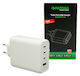 Patona Charger Without Cable GaN with USB-A Port and 3 USB-C Ports 30W Power Delivery / Quick Charge 3.0 Whites (2648)