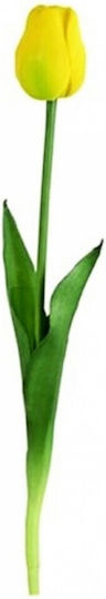 Floare decorativă artificială de lalea galbenă 40cm