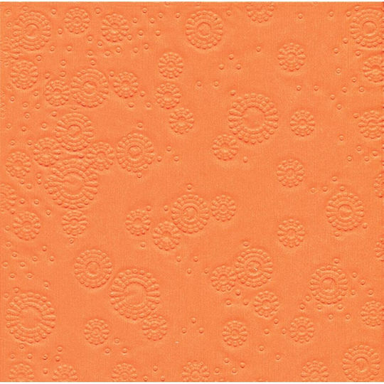 Șervețele cu model floral în relief 33x33cm 16buc Portocaliu