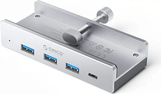Orico Hub 4 Ports USB 3.0 with USB-A / USB-C Connection Silver