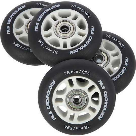 Pu 76x24 82a Black Matte 4 Pcs + Abec-9 8 Pcs Nils Extreme Set
