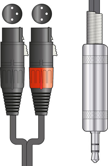 Chord Classic Leads 3.5mm to 2 XLR Stereo 1.0m