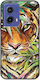 Wilder Tiger Motorola Moto G85 5G Schwarzes TPU Schwarzes Silikon