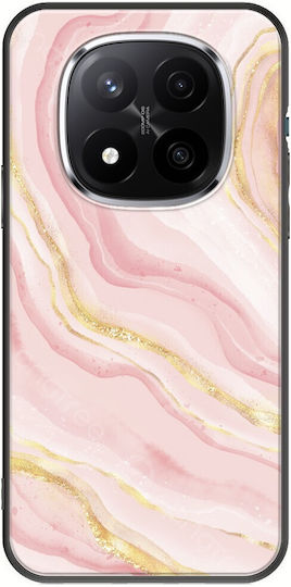 Напукан мрамор розово злато Xiaomi Poco X7 5G черен TPU черен силикон