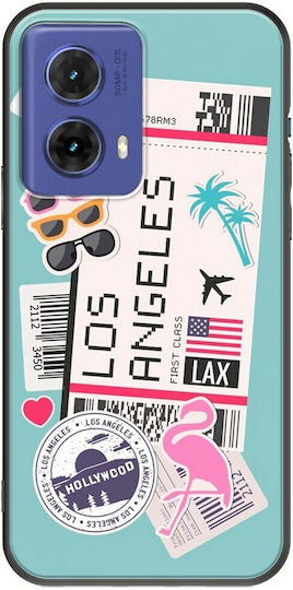 Ticket nach Los Angeles Motorola Moto G85 5G Schwarzes TPU Schwarzes Silikon