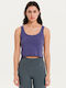 Women's Summer Crop Top Cotton Sleeveless Purple