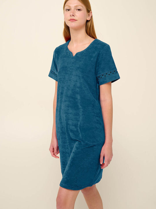 Vamp Women's Beachwear Short Blue Dress