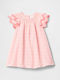 Rochie Fete Mâneca Scurtă Carou Set Cu Chilot Roz Misty Rose