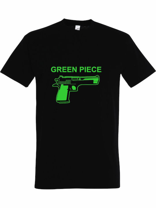 T-Shirt Unisex "Green Piece Greenpeace" Schwarz