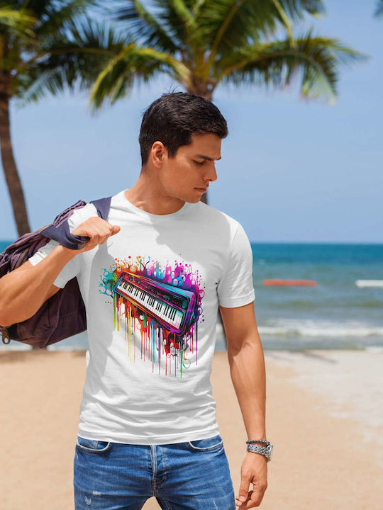 Colorful Abstract Piano Printed Blouse