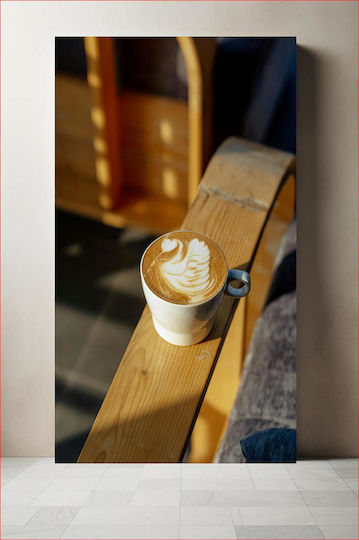 Gemälde Tasse Kaffee Latte Art 80x120