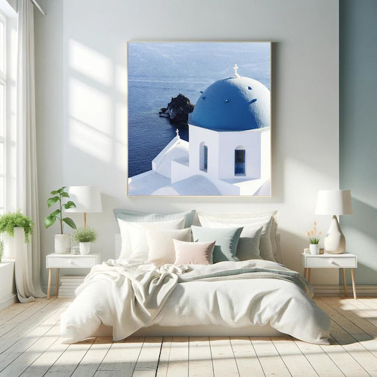 Πίνακας Santorini Church By Sea Εκκλησία Σαντορίνης Δίπλα Στη Θάλασσα 100x100