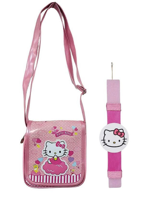 Geantă de umăr fetiță cu lumânare parfumată handmade 20x20 Hello Kitty