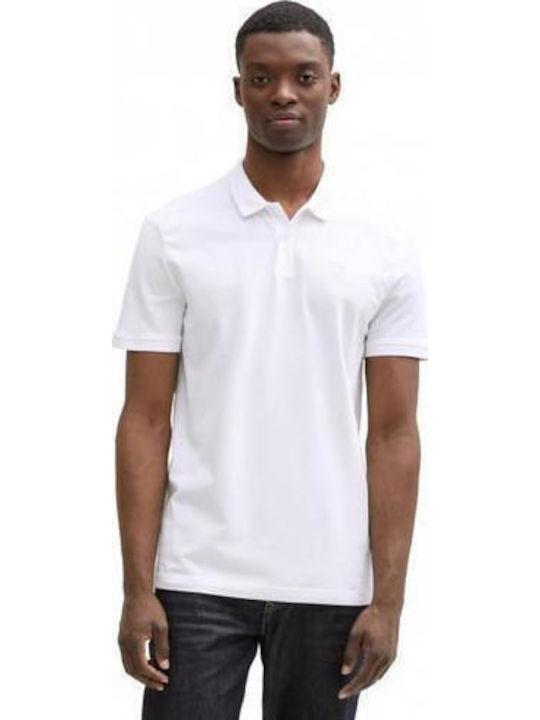 Tom Tailor Basic Polo Μπλούζα Κοντομάνικη Λευκή