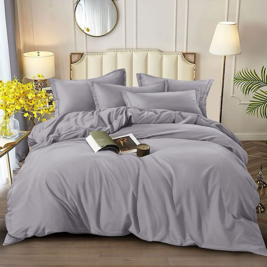 To megalo pazari Set Cearșafuri Single cu Elastic 100x200cm. Gri 3buc